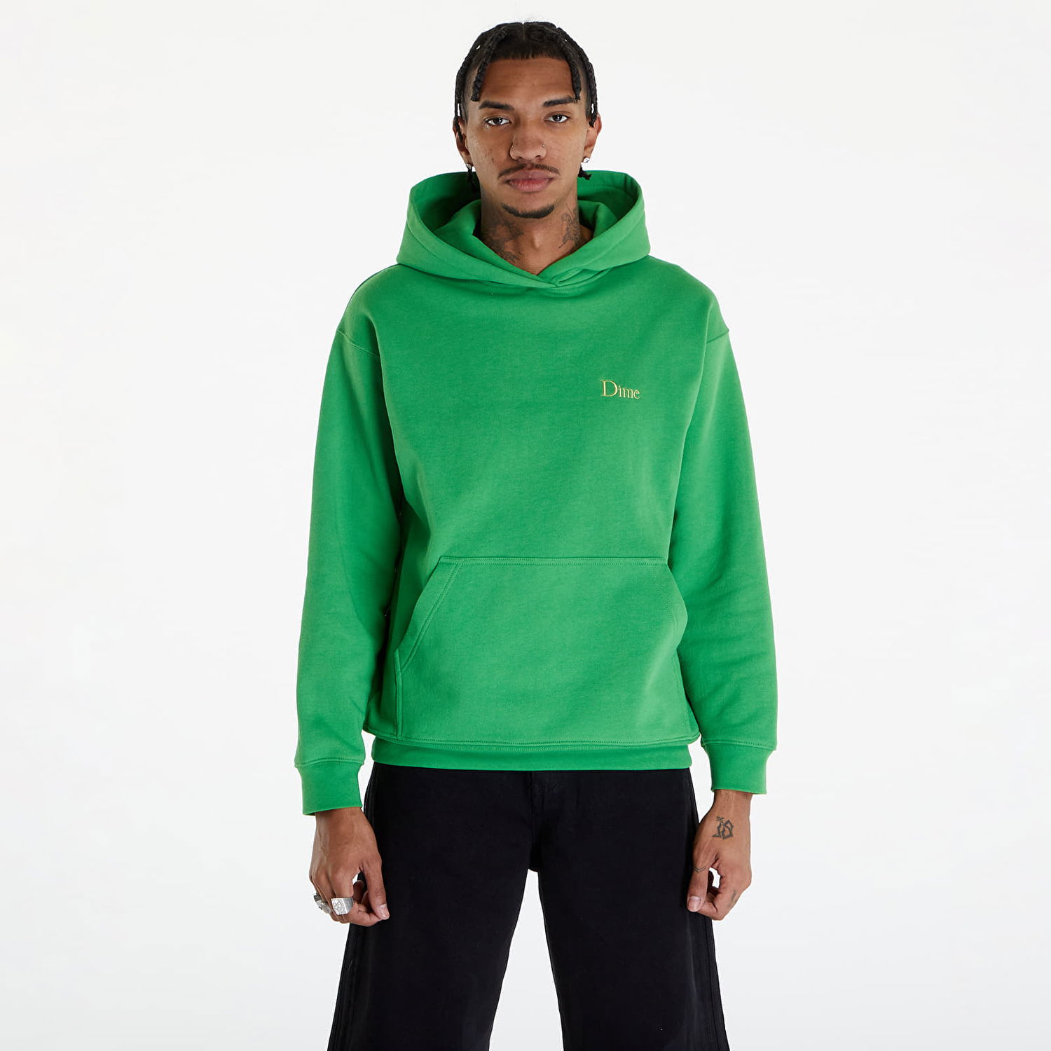 Sweatshirt Dime Classic Small Logo Hoodie Kelly Green Grøn | DIMESP2411GRN, 0