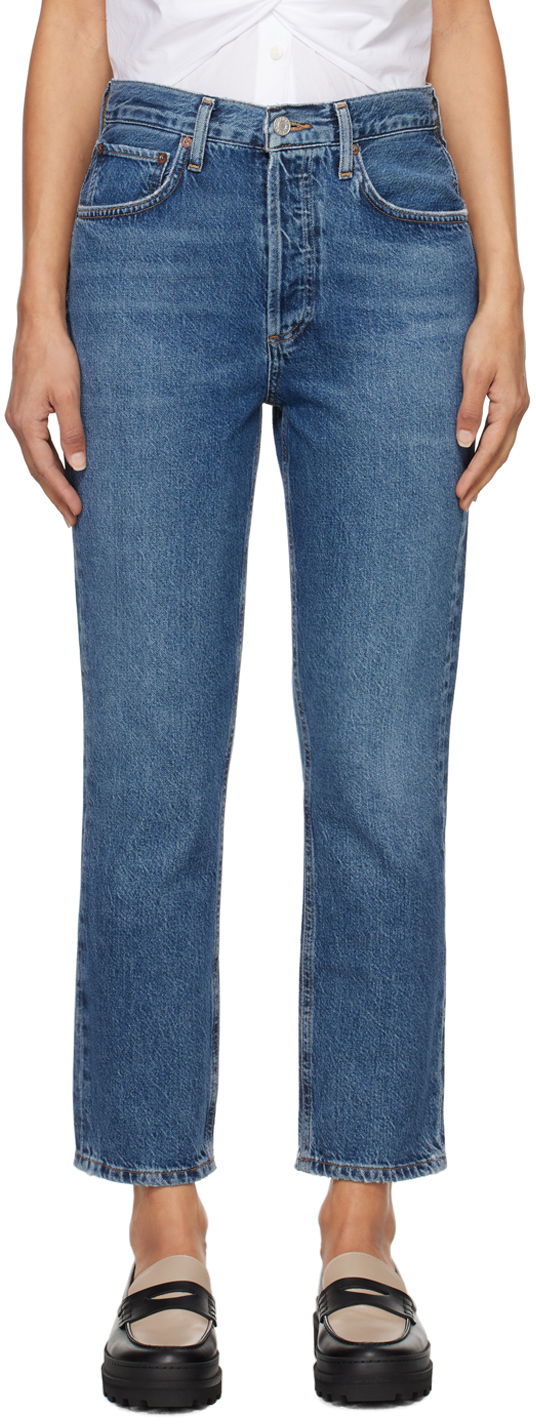 Jeans AGOLDE High Rise Straight Crop Jeans Blå | A056B-1604