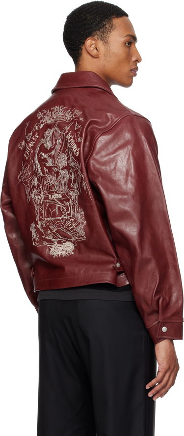 Jakke Enfants Riches Déprimés Enfants Riches Déprimés Principe de l'Amour Western Leather Jacket Bourgogne | 030-508, 2