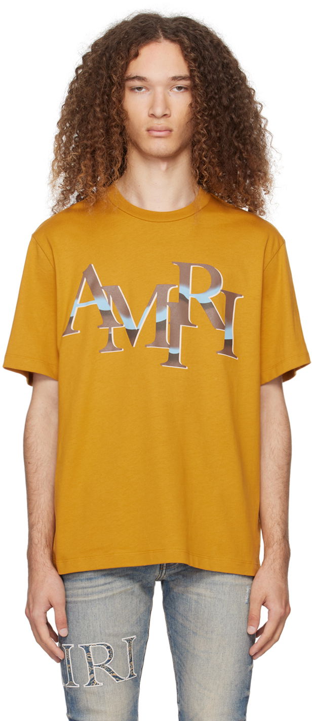 T-shirt AMIRI Staggered Chrome T-Shirt Gul | PS24MJL020, 0