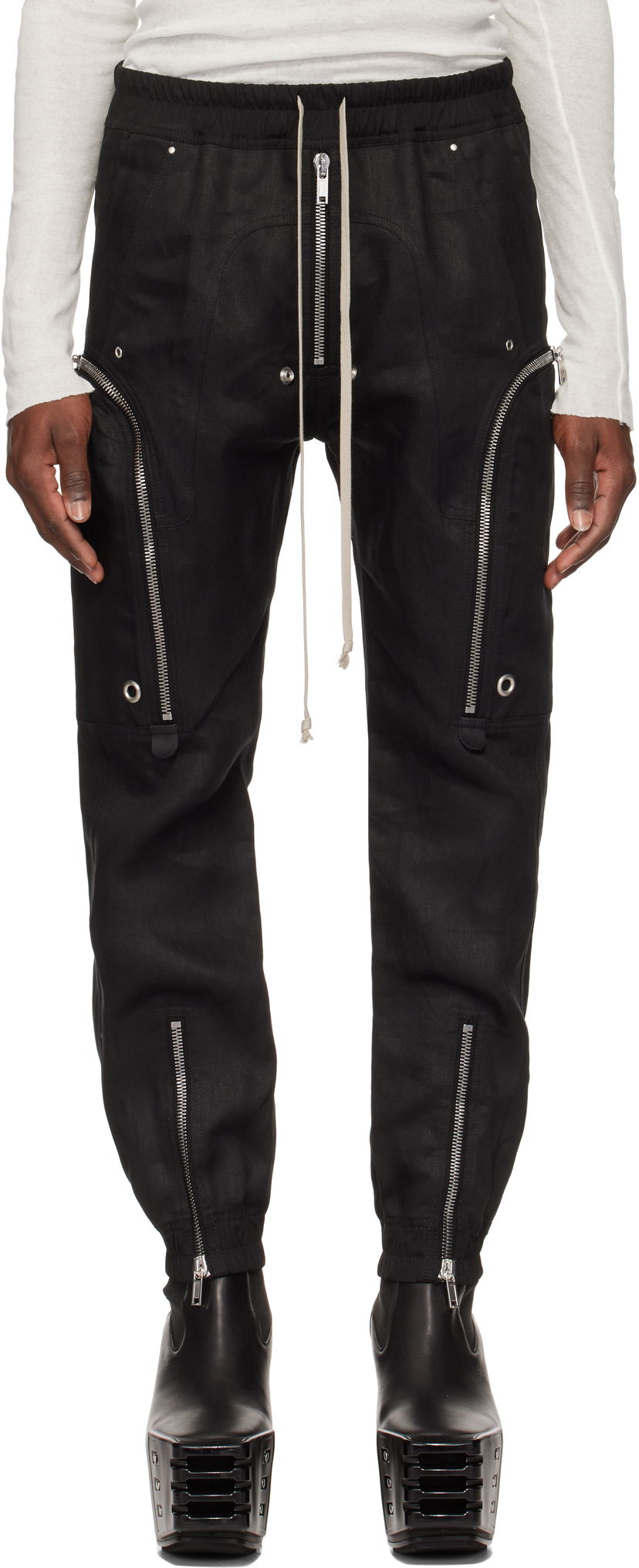 Cargo bukser Rick Owens Rick Owens Hollywood Bauhaus Cargo Pants Sort | RU01E5377 TWL