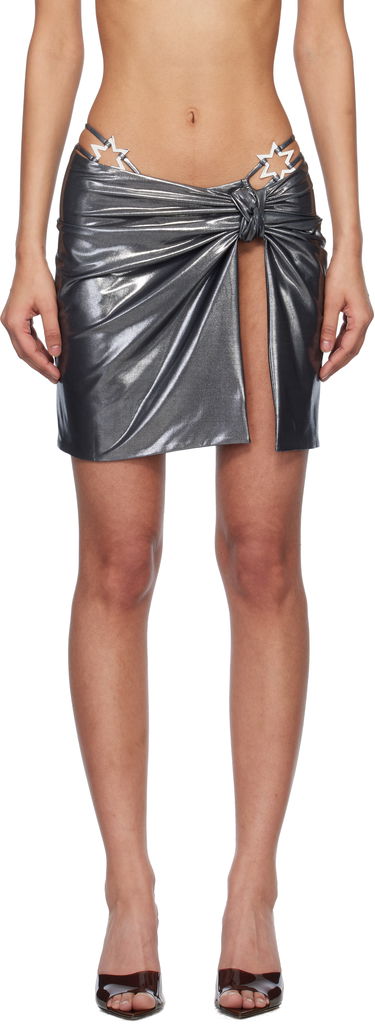 Nederdel MISBHV MISBHV Hollywood Metallic Wrap Mini Skirt Metalisk | 250W606, 0