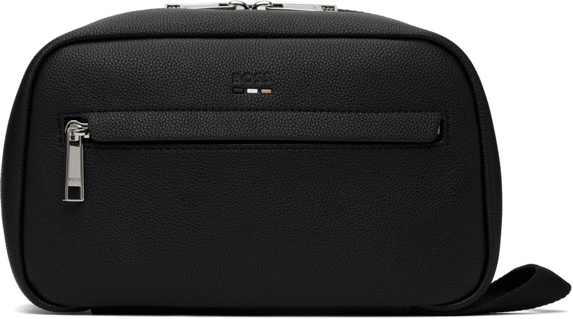 Rejsetaske BOSS BOSS Pebble-Grained Wash Bag Sort | 50548020