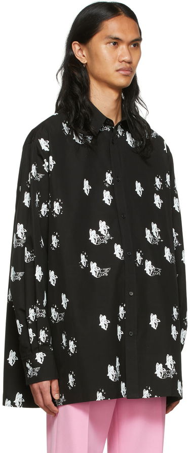 Skjorte We11done Angels Print Shirt Sort | WD-BL1-22-213-U-BK, 1