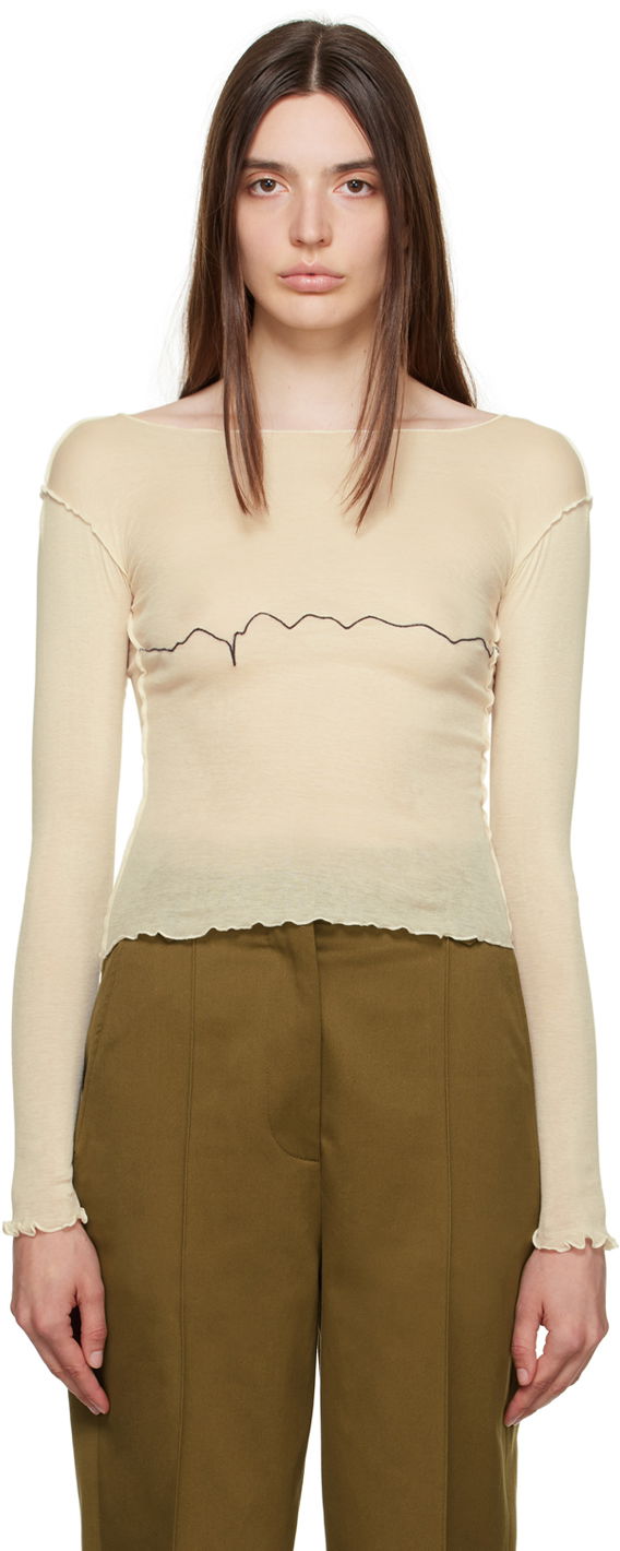 T-shirt Baserange Tabbys Star Long Sleeve T-shirt Beige | TOTA-CG-000