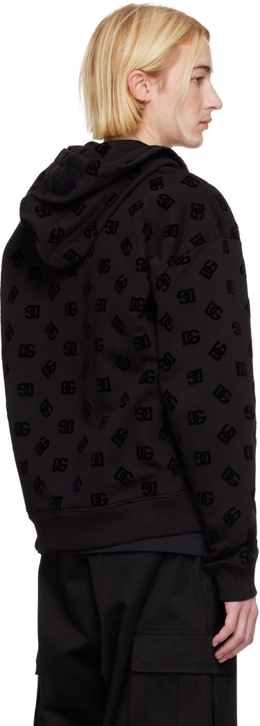 Sweatshirt Dolce & Gabbana Flocked Logo Zip-Up Hoodie Sort | G9AIYTG7NWD, 2