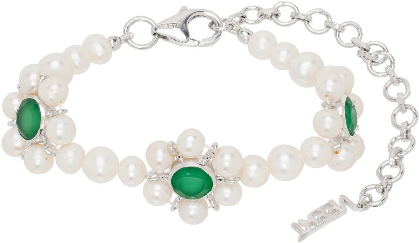 Armbånd VEERT Trio Flower Pearl Bracelet Metalisk | JLG0016-WG
