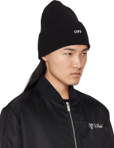 Beanie Off-White Loose Knit Stamp Beanie Sort | OMLC030C99KNI0021001, 1