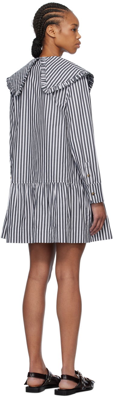 Kjole GANNI Ganni Striped Ruffle Collar Minidress Flerfarvet | W0098, 2