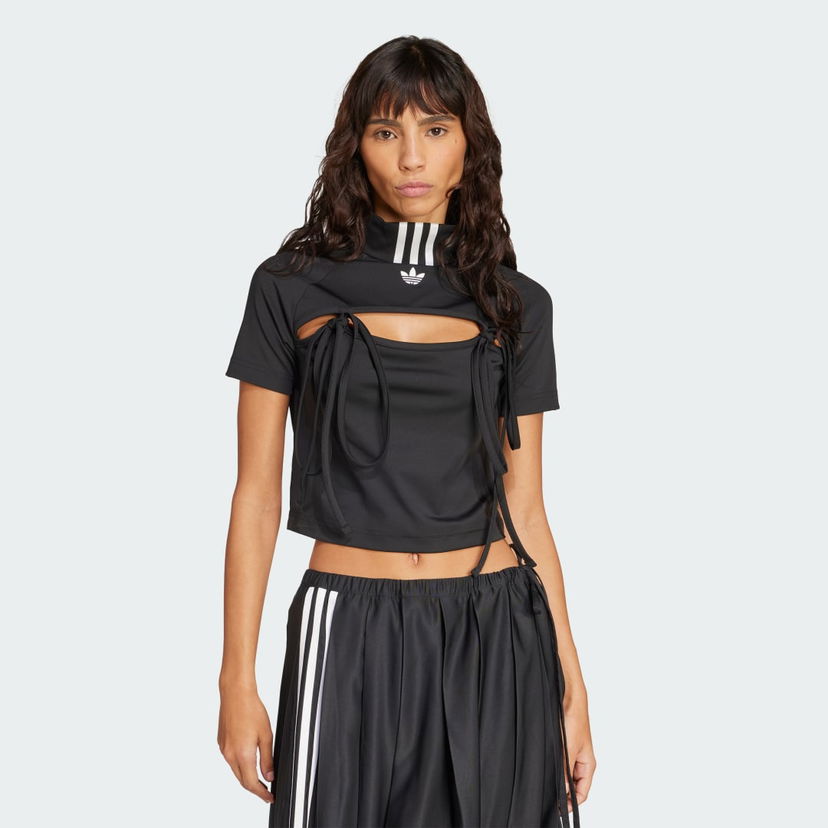 Crop top adidas Performance Cutout Tie Detail Crop Top Sort | JX2537