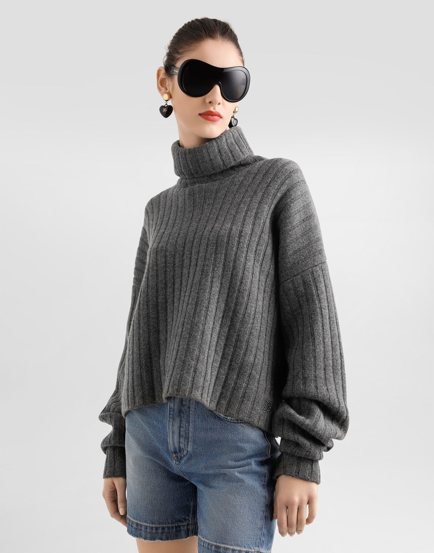 Sweater Dolce & Gabbana Dolce & Gabbana Cashmere Turtleneck Pullover Grå | FXW49ZJBW0SN5822, 1