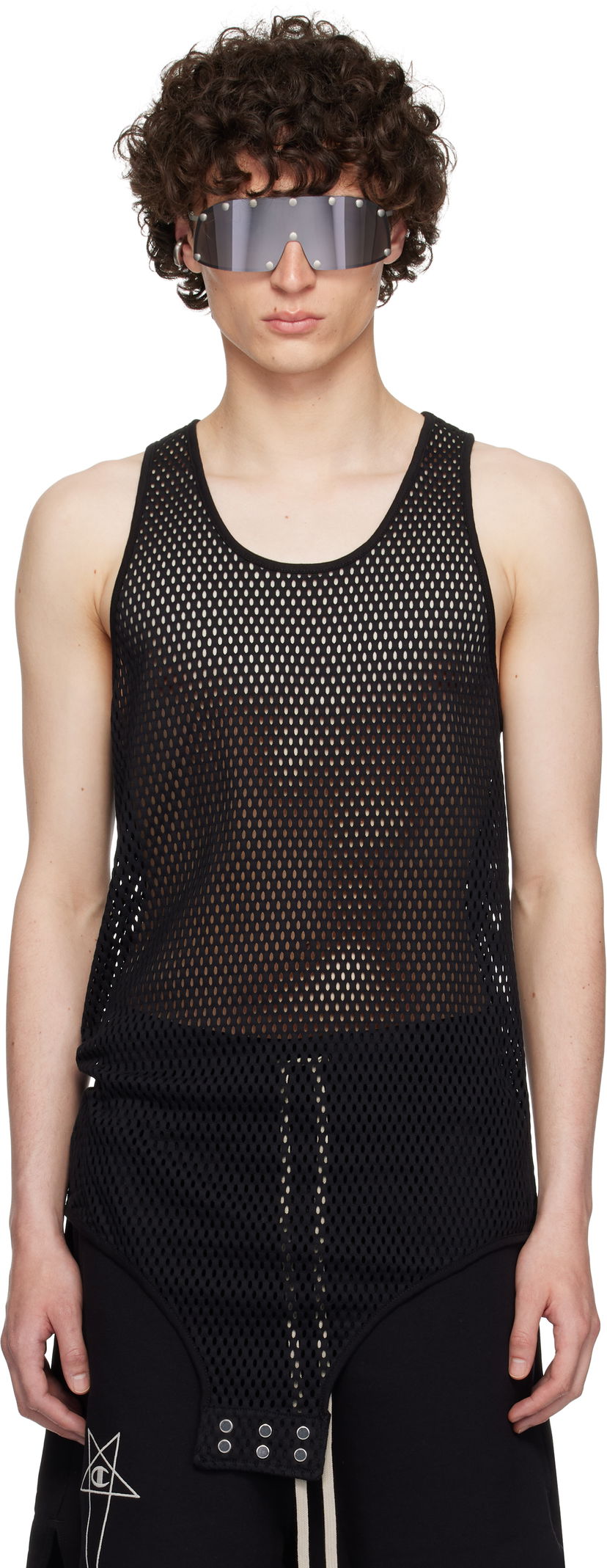 Tanktop Rick Owens Rick Owens Champion Edition Mesh Tank Top Sort | CM01E1680 CHONET MESH
