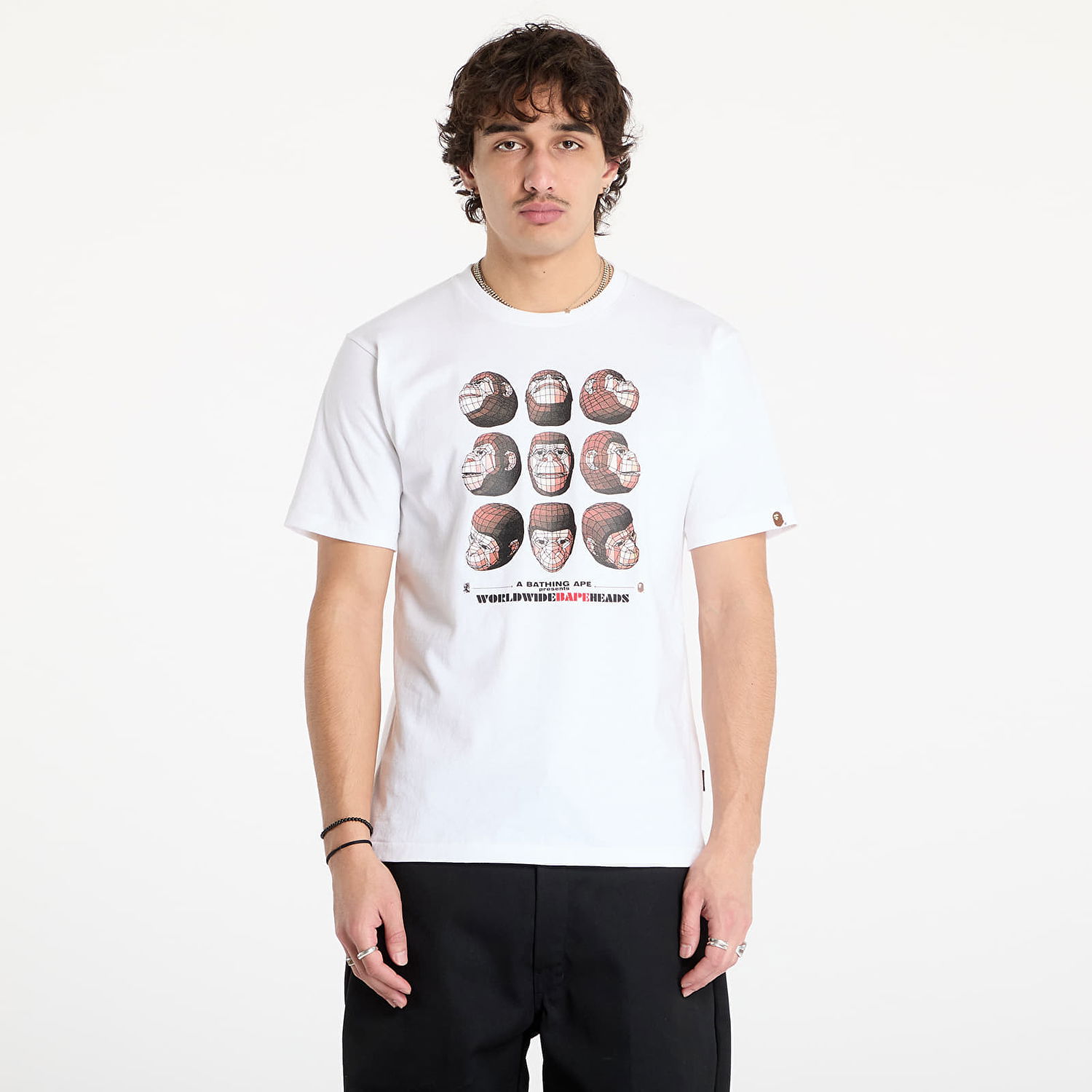 T-shirt BAPE Polygon Ape Head Graphic T-Shirt Hvid | 001CSK701006M WHT, 1