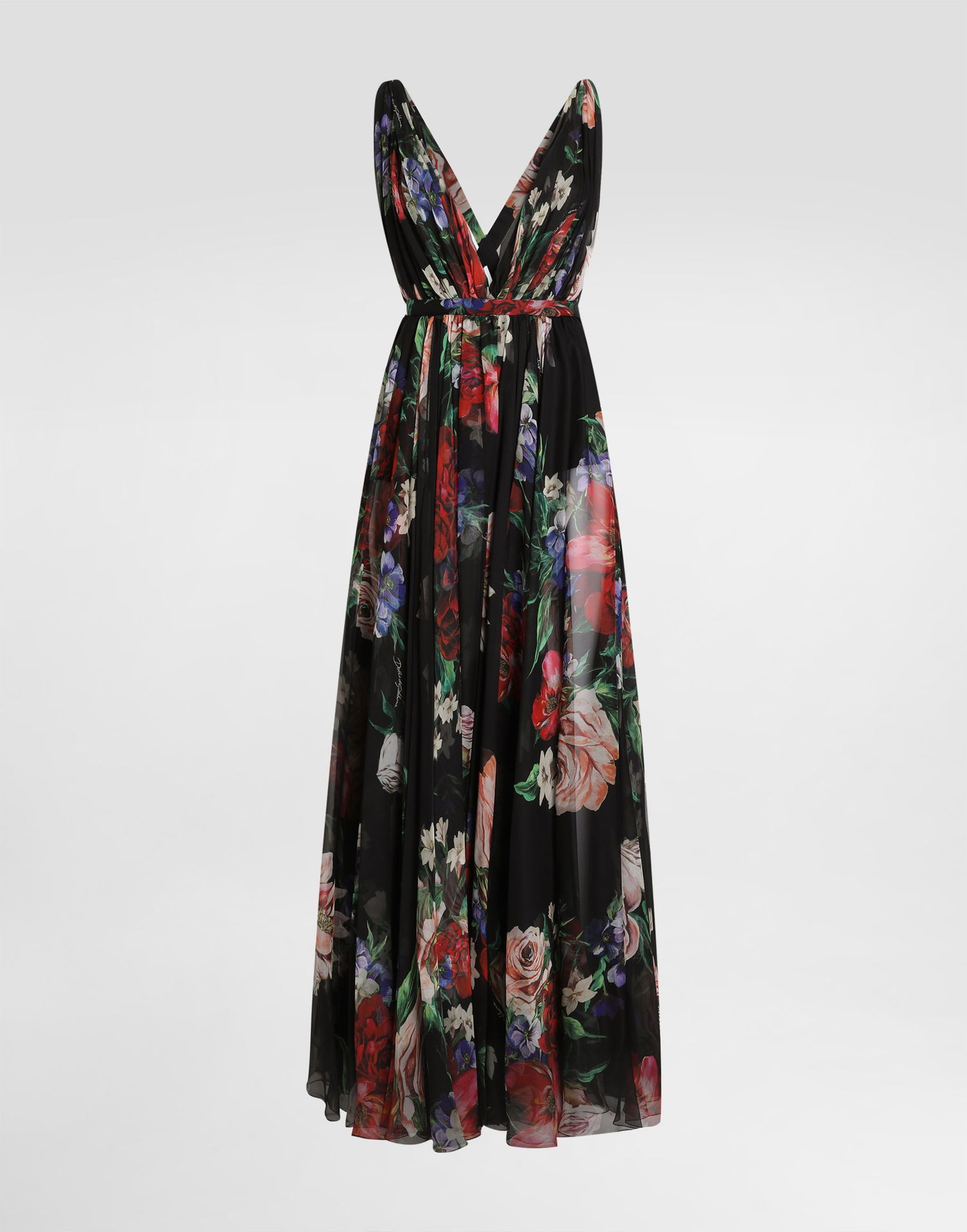 Kjole Dolce & Gabbana Dolce & Gabbana Long Floral Chiffon Dress Flerfarvet | F6ZA1TIS1Y7HN5PR, 0