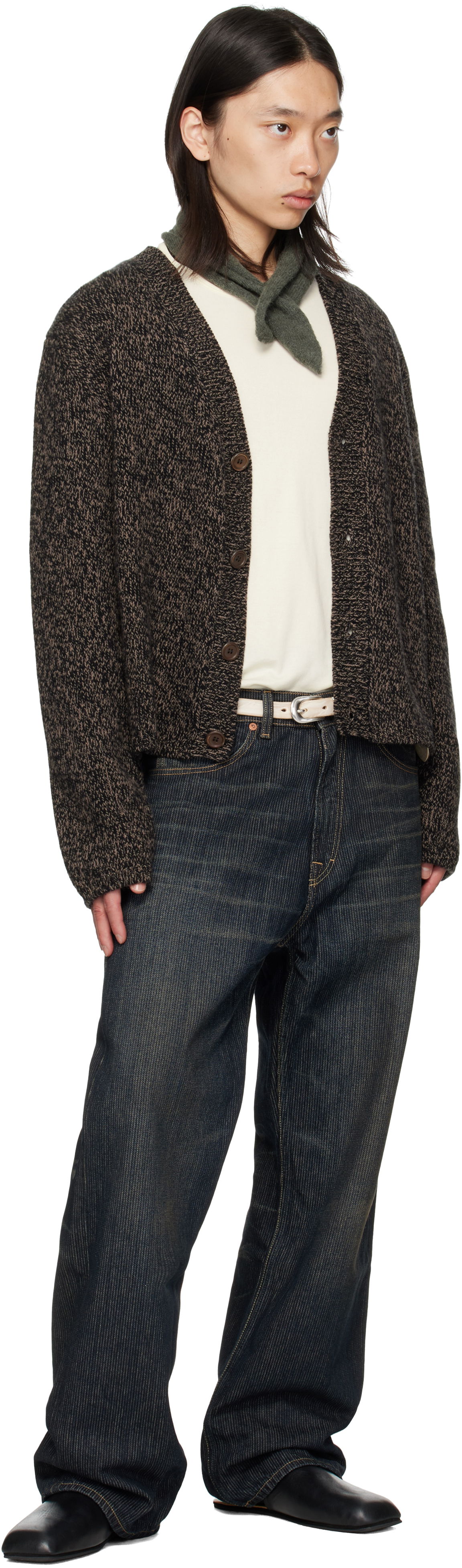 Bælter OUR LEGACY Textured Leather Buckle Belt Beige | A4258CCW, 1