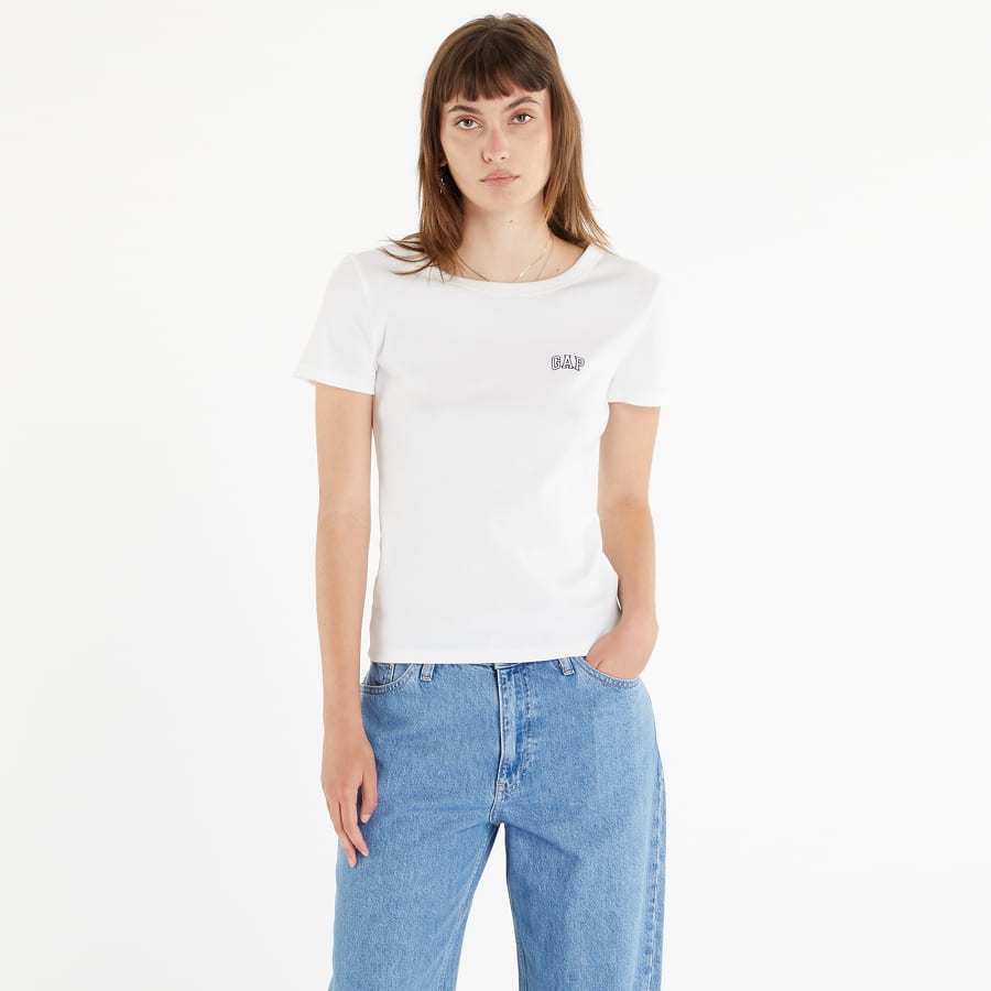 T-shirt GAP V-SS Rib Tee V2 Global Hvid | 635864-01, 0