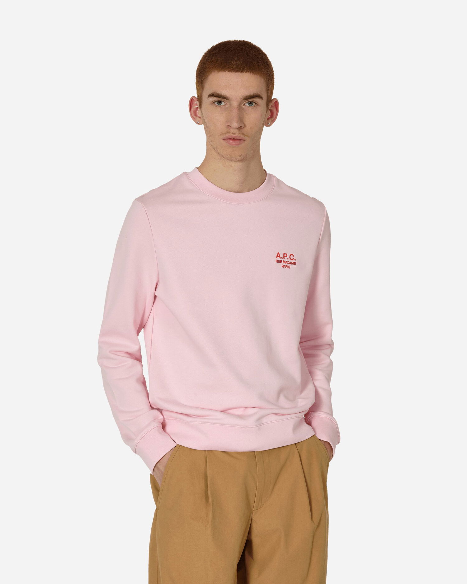 Sweater A.P.C. Rider Crewneck Lyserød | COEZD-H27699 TFE, 0