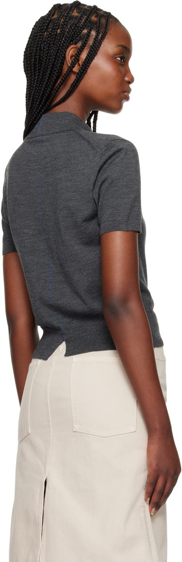Polo skjorte Burberry Burberry Cropped Wool Polo Grå | 8102096, 2