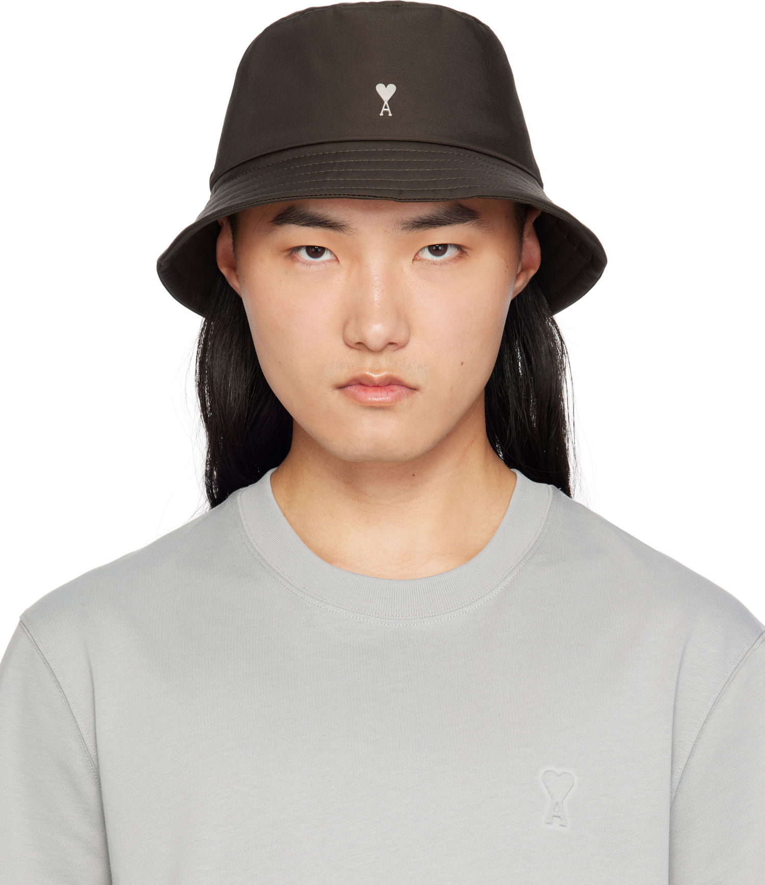 Hat AMI Bucket Hat With Logo Brun | UHA241.PA0007, 0