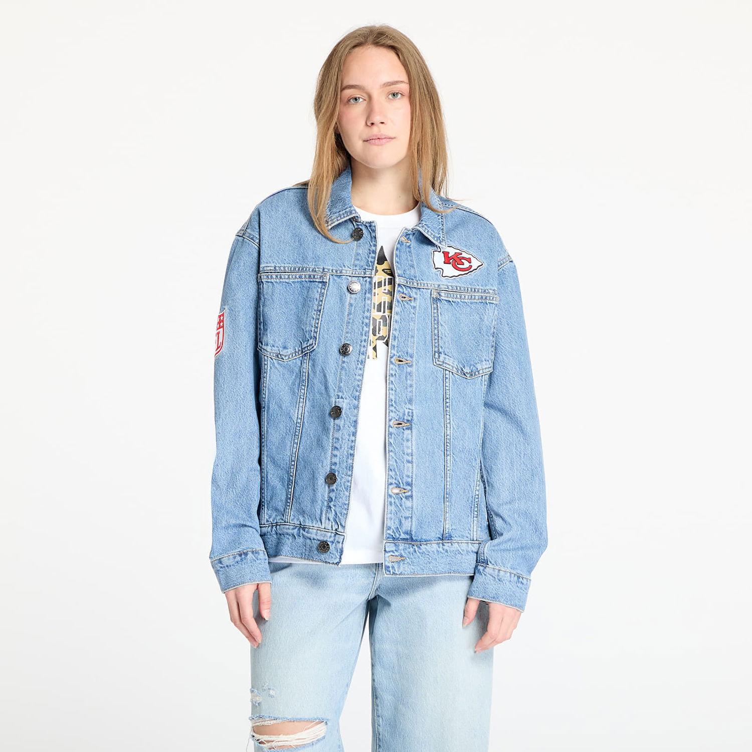 Jakke New Era New Era Kansas City Chiefs Denim Jacket Blå | 60667895, 0