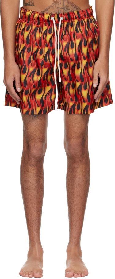 Badetøj Palm Angels Palm Angels Flames Swim Shorts Flerfarvet | PMFD012S25FAB0072518, 0