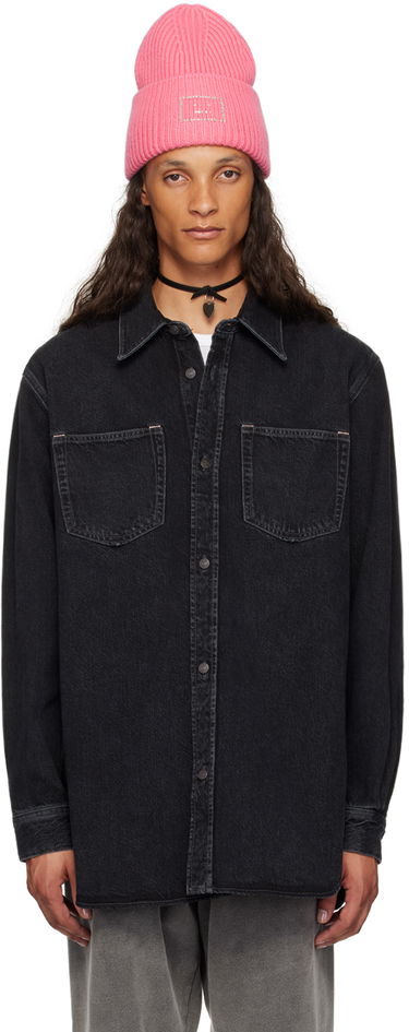 Skjorte Acne Studios Button-Up Denim Shirt Sort | CB0082-, 0