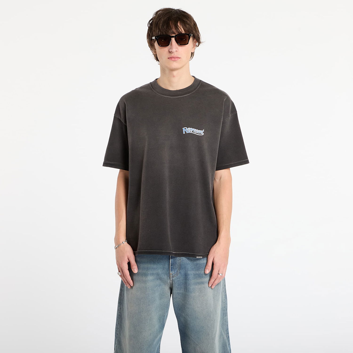 T-shirt Represent Clo Showcasing Stained T-Shirt M Grå | MLM100175-04, 0