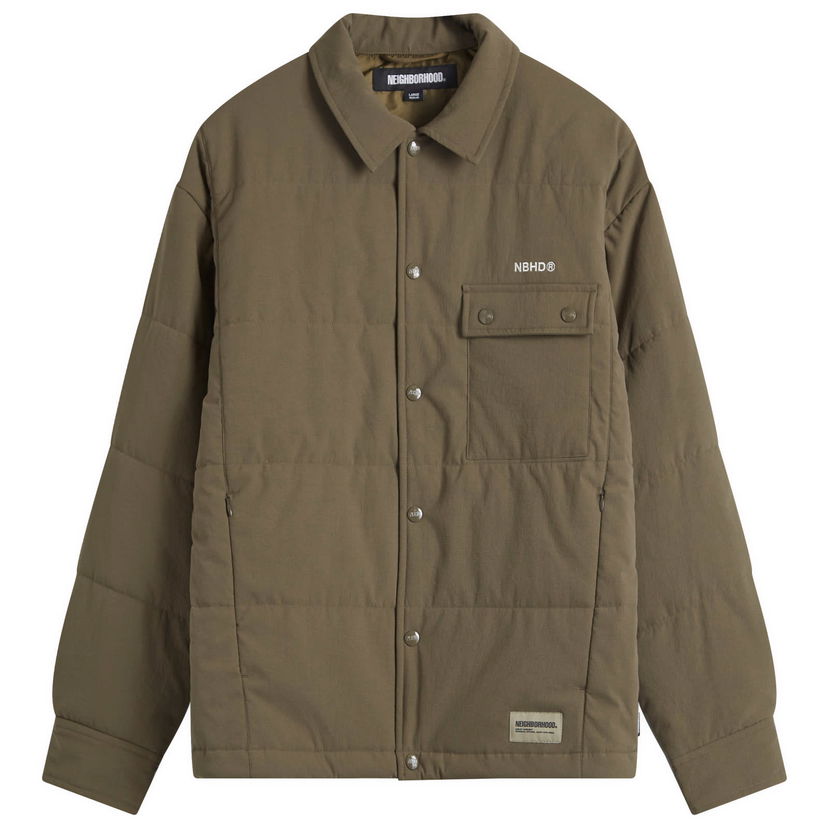 Puffer jakke Neighborhood Padded Overshirt Grøn | 242TSNH-SHM08-OLV