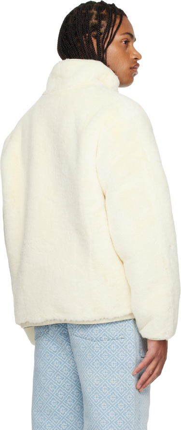 Jakke Casablanca Faux Fur Half-Zip Jacket Hvid | M-AW25-OT-228-01, 4