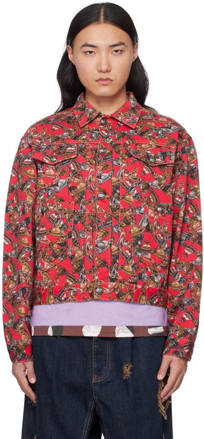 Jakke Vivienne Westwood Marlene Denim Jacket Rød | 2801000A-W00SD-