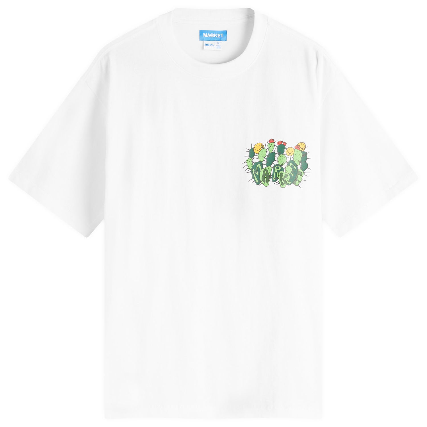 T-shirt MARKET Smiley Cactus Graphic Tee, Size Large Hvid | 399002186-WHT, 1