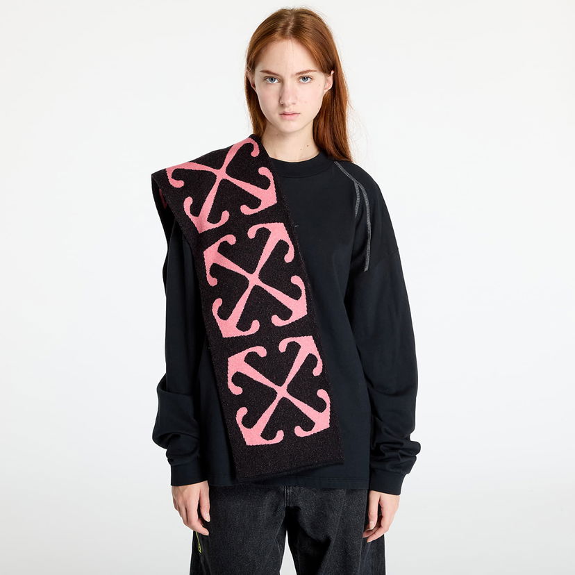 Tørklæde Off-White Off-White Kids Arrow Diag Scarf Sort | OGMA001F24KNI0021030