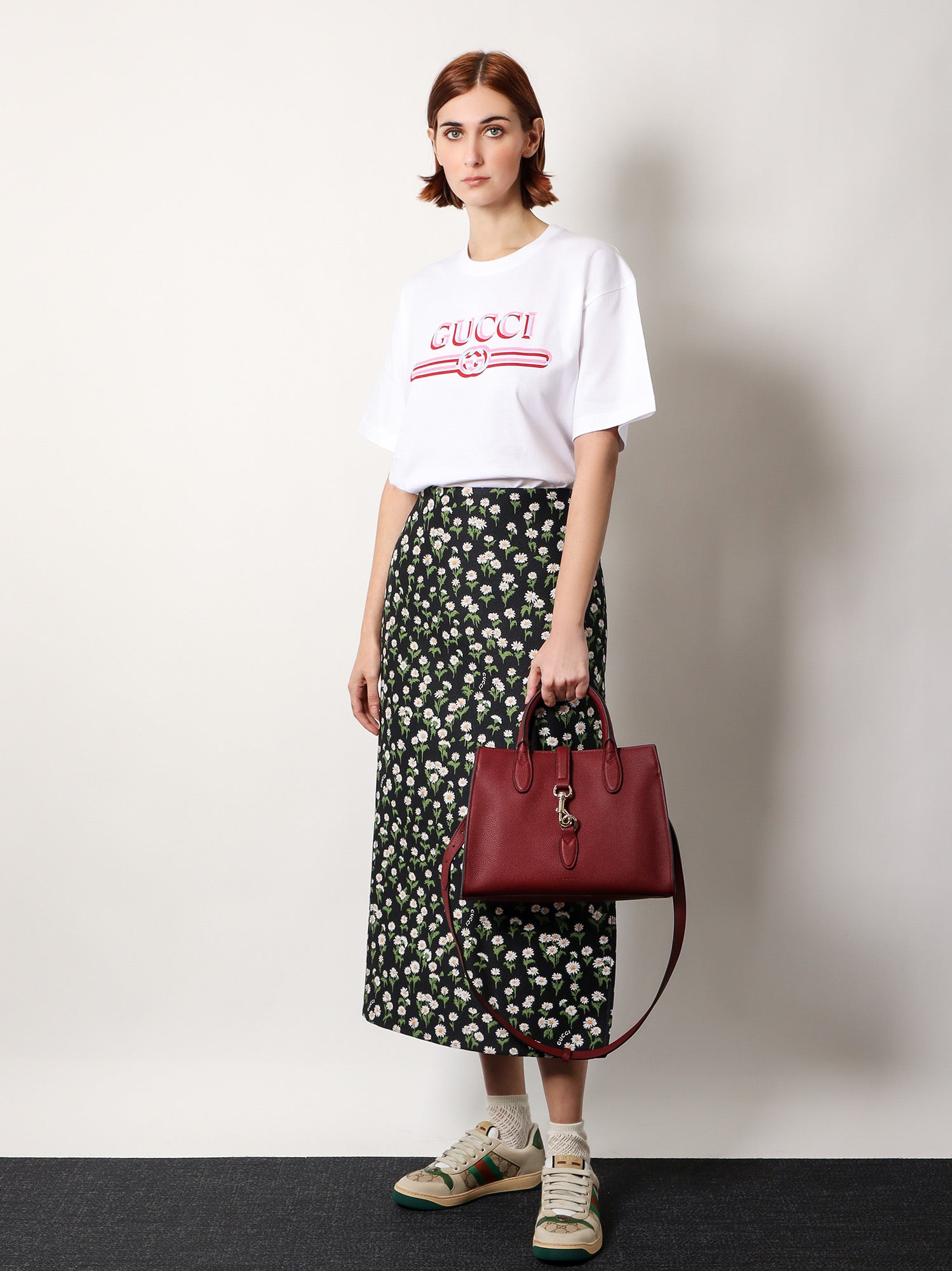 T-shirt Gucci Gucci T-Shirt with Logo Hvid | 788093XJG1J9082, 1