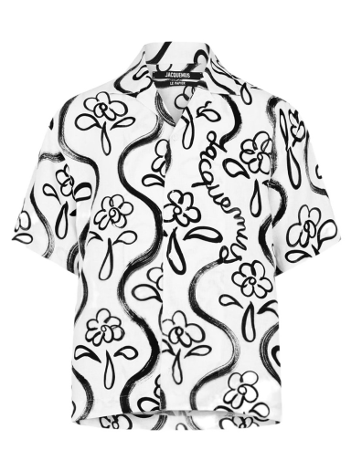 Skjorte Jacquemus La Chemise Jean Floral Mørkeblå | 216SH201-1050-9AE