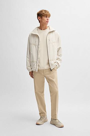 Sweater BOSS Relaxed Fit Mercerized Cotton Long Sleeve T-Shirt Beige | 50531331, 1