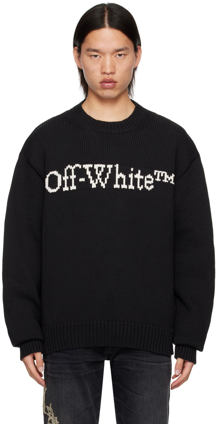 Sweater Off-White Black Big Bookish Chunky Sweater Sort | OMHE167C99KNI0011001