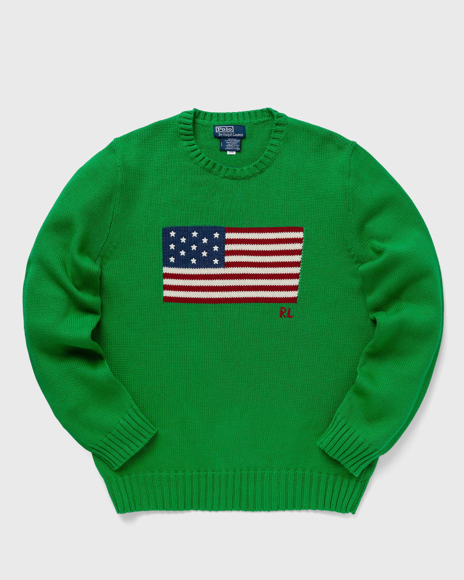 Sweater Polo by Ralph Lauren LS CN FLAG-LONG SLEEVE-PULLOVER Grøn | 710718281004, 0