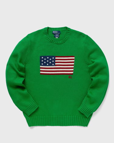 Sweater Polo by Ralph Lauren LS CN FLAG-LONG SLEEVE-PULLOVER Grøn | 710718281004, 0