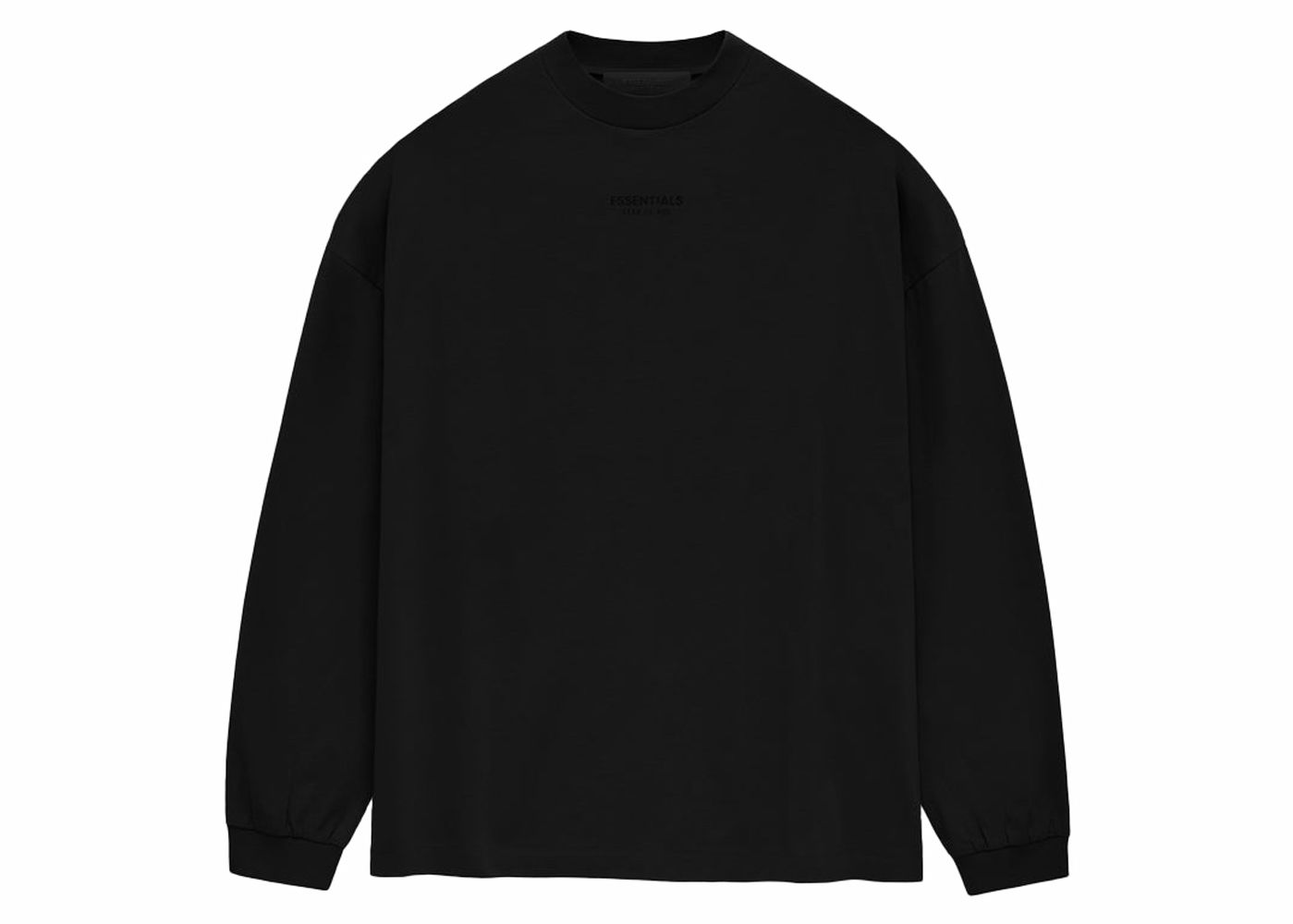 T-shirt Fear of God Essentials L/S T-shirt Jet Black Sort | 125BT232010F, 0