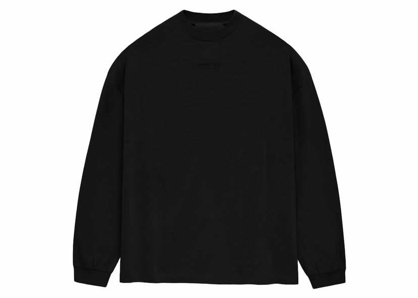T-shirt Fear of God Essentials L/S T-shirt Jet Black Sort | 125BT232010F