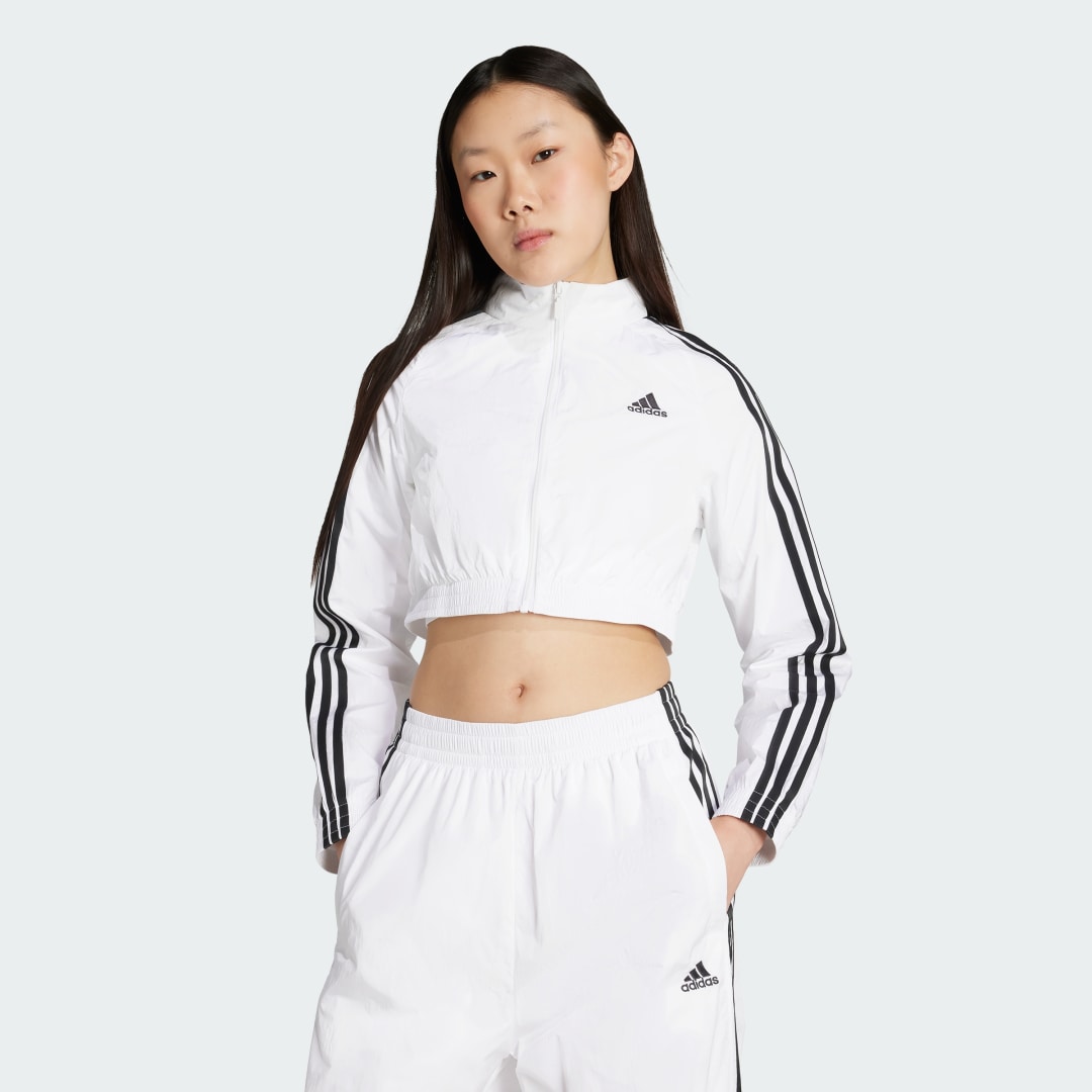 Vindjakke adidas Performance Teamgeist Adicolor Cropped Track Jacket Hvid | JZ8275, 0
