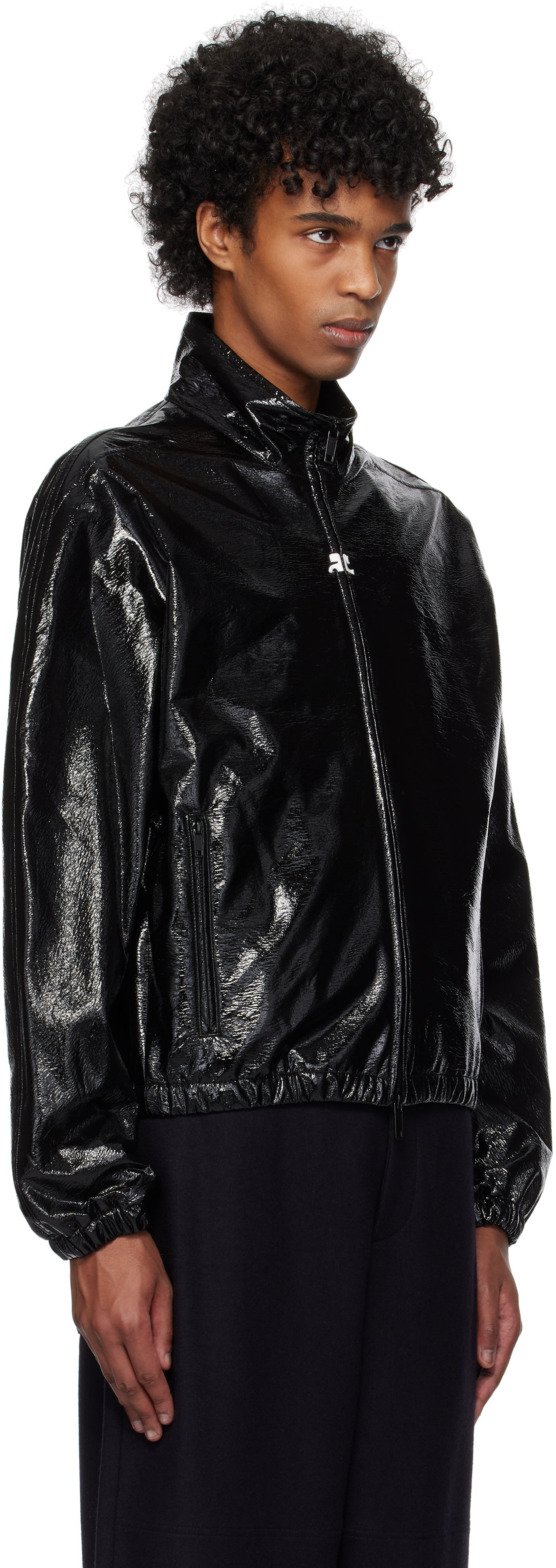 Jakke Courrèges Courrèges Vinyl Tracksuit Bomber Jacket Sort | 125CBL270VY0016, 1