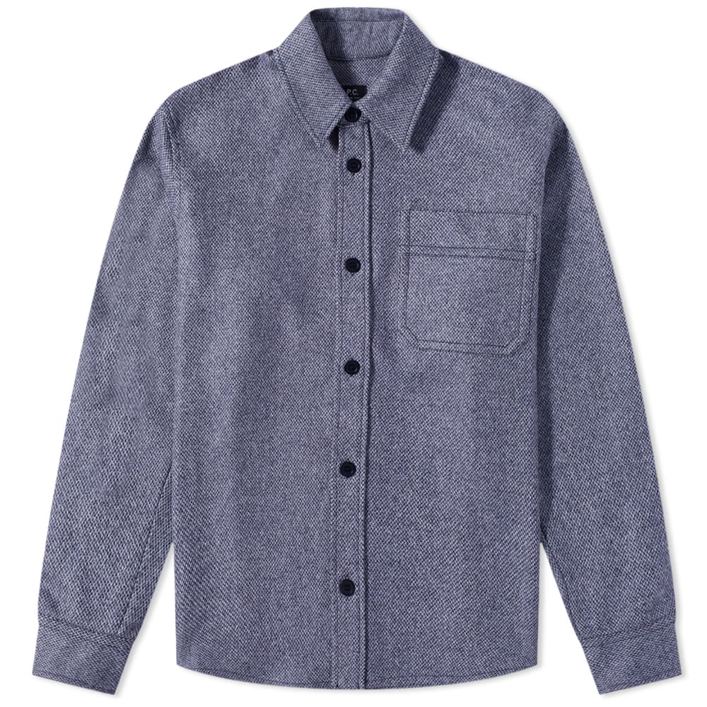 Skjorte A.P.C. Basile Recycled Woven Overshirt Mørkeblå | WOAOP-H02709-DAR, 0