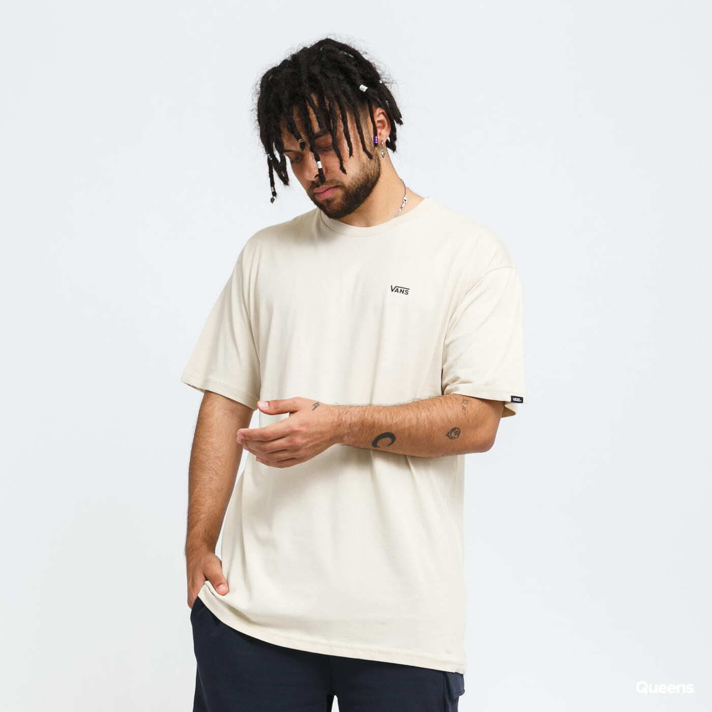 T-shirt Vans Left Chest Logo Tee Light Beige Beige | VN0A3CZEZO21, 0