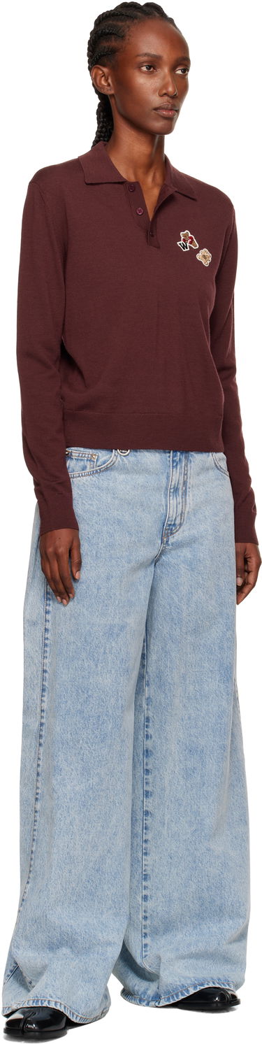Polo skjorte We11done We11done Double Patched Knit Polo Bourgogne | WD-KT2-25-679-W-WN, 3