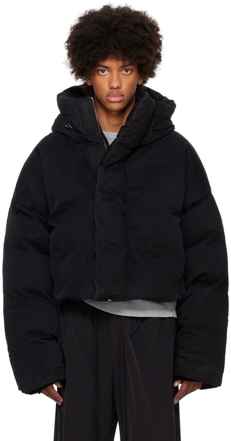 Puffer jakke Entire Studios Puffer Down Jacket With Hood Sort | ES2396IR