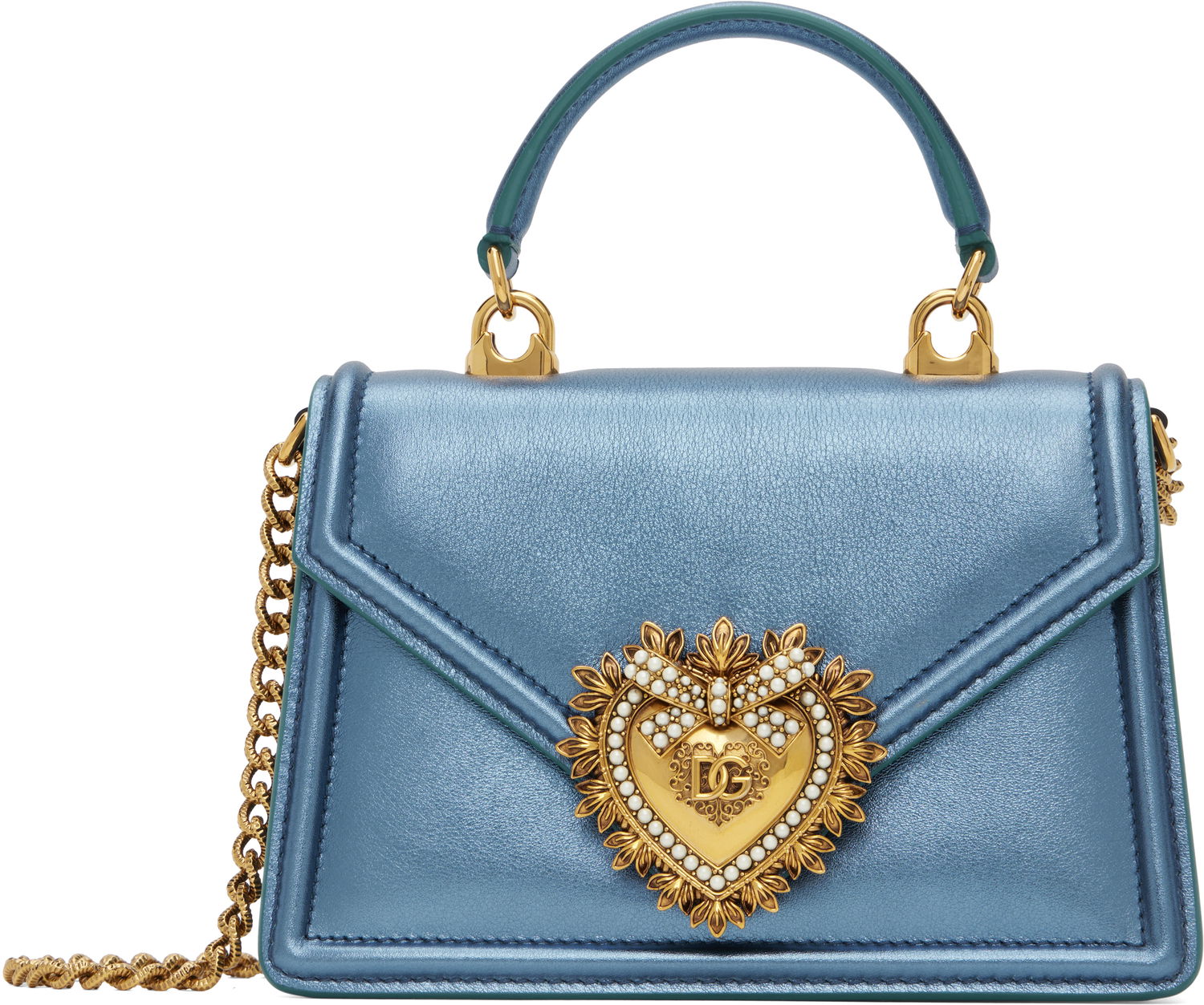 Håndtaske Dolce & Gabbana Devotion Small Top Handle Bag Blå | BB6711 AY812, 0