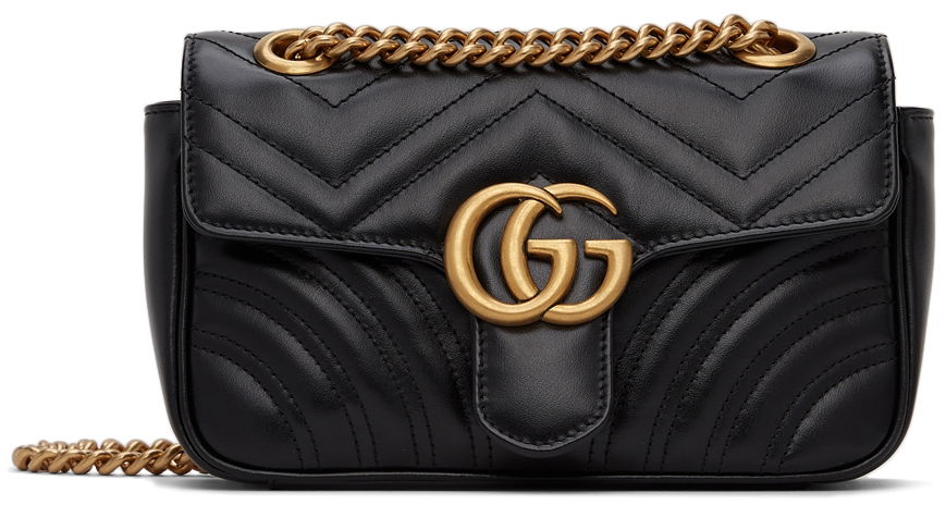 Skuldertaske Gucci Black Mini GG Marmont 2.0 Sort | 446744 DTDIT, 0