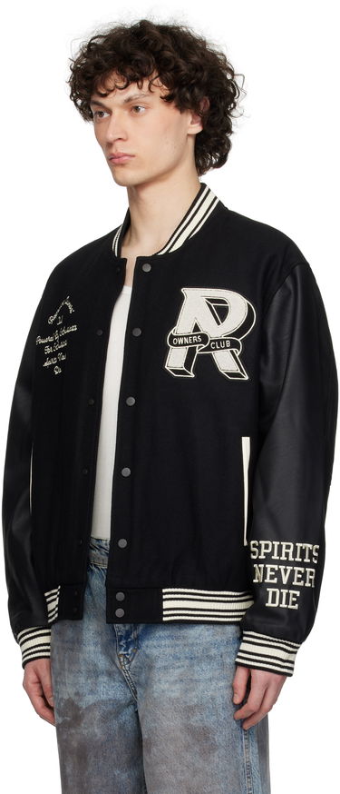 Bomberjakke Represent Clo Represent 'Owners Club' Varsity Bomber Jacket Sort | MLM100231, 3