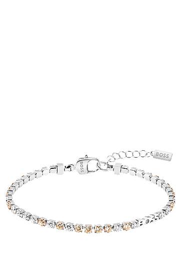 Armbånd BOSS BOSS Tennis Bracelet with Clear and Champagne Crystals Metalisk | 1580633
